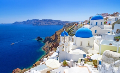 Traumausblick in Oia auf Santorini (Patryk Kosmider / stock.adobe.com)  lizenziertes Stockfoto 
Información sobre la licencia en 'Verificación de las fuentes de la imagen'